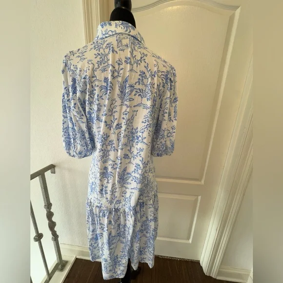 NWOT Lilly Pulitzer Bingley Dress Resort White Tall Tales Blue and White - Picture 6 of 6